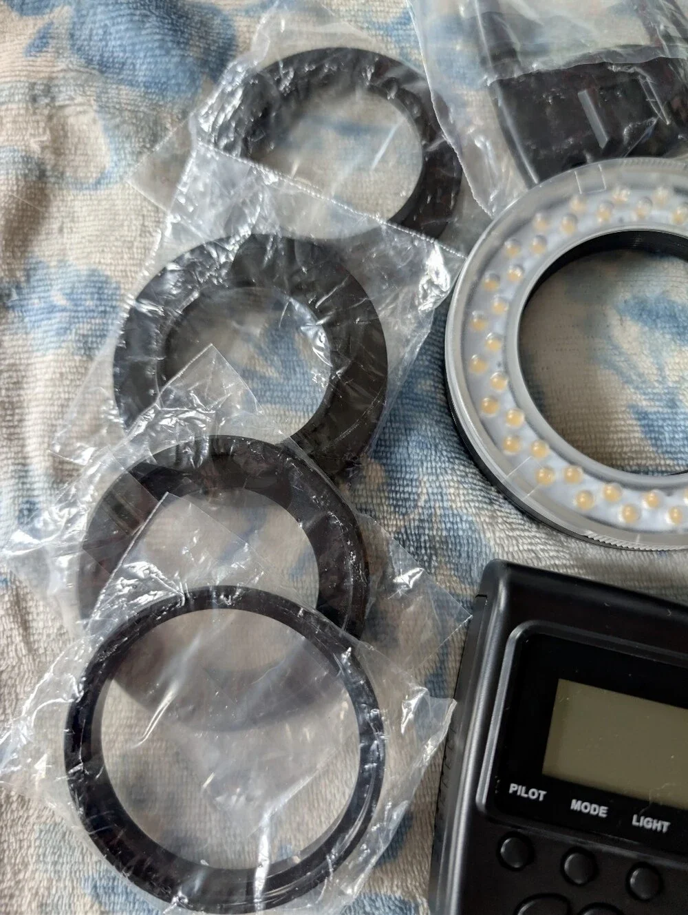 Camera Lens Adapter Rings with LED Macro Ring Light - Black